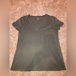 Women gap vintage wash t shirt tshirt short sleeve vneck olive green blouse top